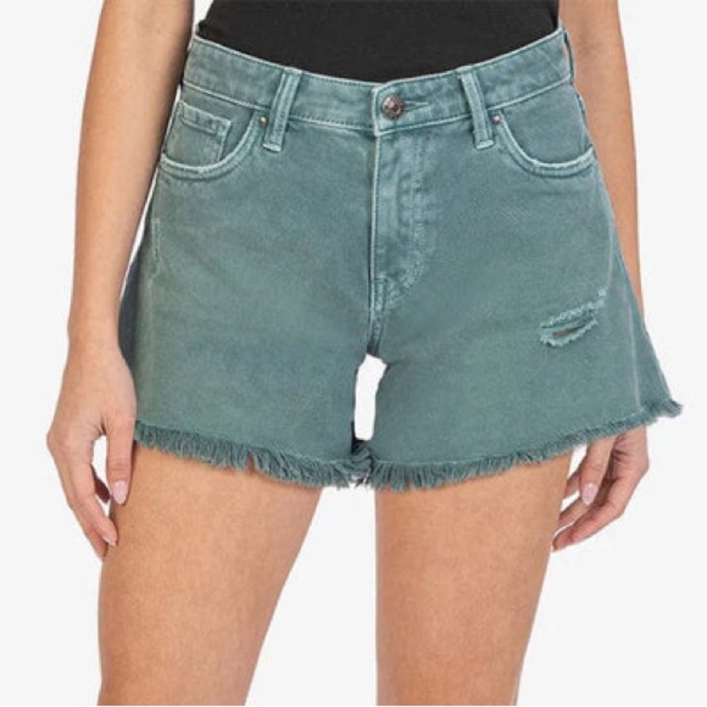 KUT Turquoise High Rise Jane Long Short Denim Size 8 Y11
